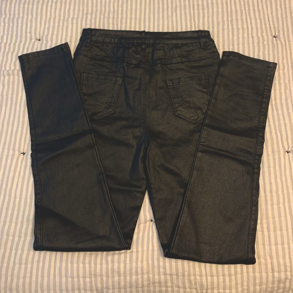 NWT black pleather like pant
